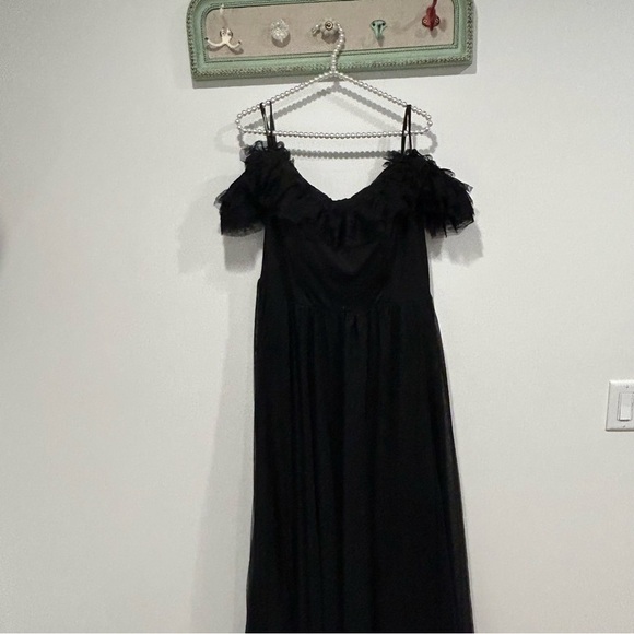 City studio plus size black tulle off the shoulder maxi dress size 18 women’s - Picture 6 of 15